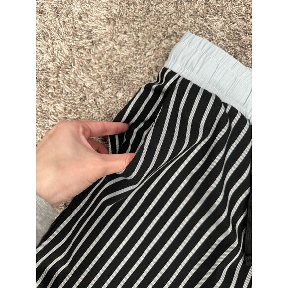 Controlled Insanity Oreo Pinstripe Pants Pull on Drawstring Black Gym Lifting S - Picture 13 of 15